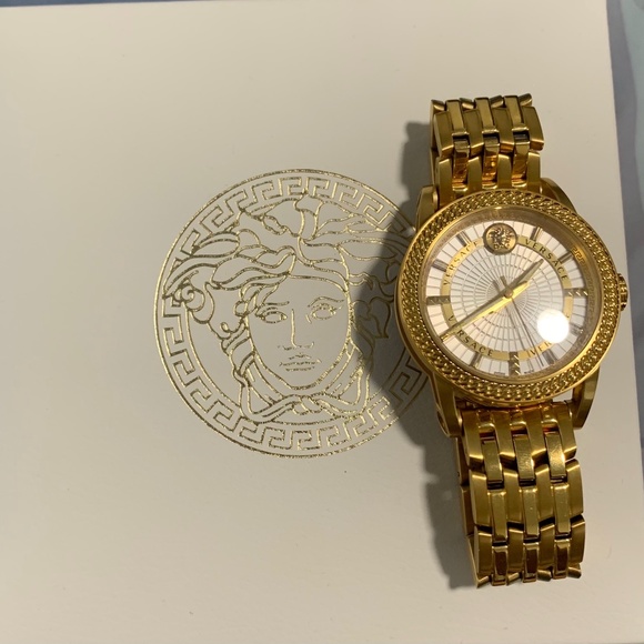 Versace Code Goldtone Stainless Steel Bracelet Watch